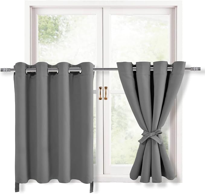 RV Blackout Curtains for Bedroom, 52 x 30 Inches Long, Light Grey | Thermal by Hiasan