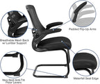 Flash Furniture Kelista Black Mesh Sled Base Side Reception Chair - Image 7