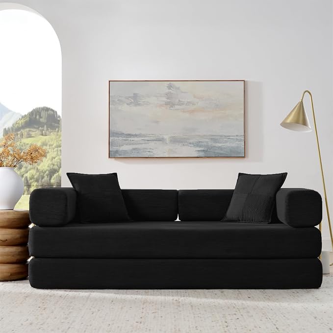 4-in-1 Folding Convertible Sofa Bed, 78 Inch Boneless Couch - Image 6