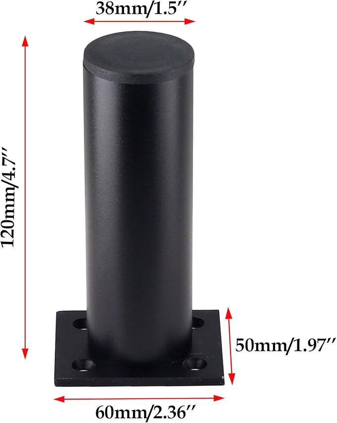 Set of 4 Furniture Legs 4.7 Inch, Adjustable Aluminum Alloy Cabinet Legs - Image 3