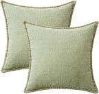 MIULEE Decorative Couch Throw Pillow Covers 20x20 Inch Light Green 2 Pack | - Image 6