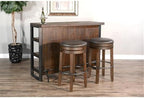 Pemberly Row 3-Piece Set with Gorgeous Bar Unit and 2 Backless Swivel BarStools - Image 5