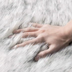 MIULEE Fluffy Area Rug 2'x3' Cloud Faux Fur Sheepskin Rug Gradient Grey | Luxury - Image 2