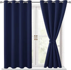 Blackout Curtains for Bedroom, 52 x 54 Inch, 2 Panels | Thermal Insulated & by Hiasan