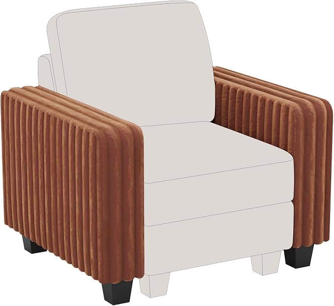Belffin Plush Corduroy Modular Sectional Sofa Armrest Part Module by Belffin