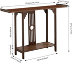Entryway Table, 2 Tiers Freestanding Chinese Style Vintage Console Large - Image 3