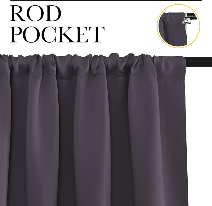 NICETOWN Blackout Curtains for Bedroom, 1 Pair, 42 by 45-inch, Window Treatment - Image 2
