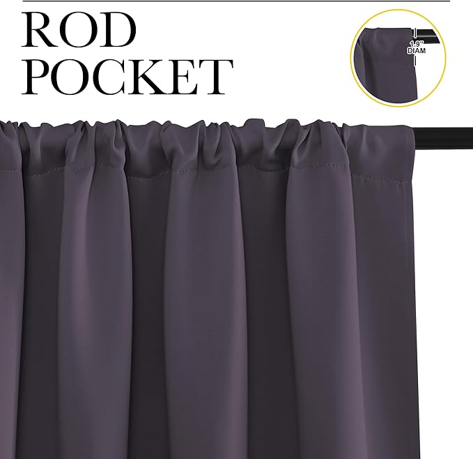 NICETOWN Window Curtains for Bedroom, 2 Panels, W42 x L48 -Inch, Home - Image 2