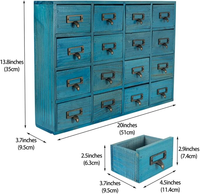 16 Drawers Apothecary Cabinet - Image 3