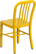 Flash Furniture Gael Commercial Grade 2 Pack Yellow Metal Indoor-Outdoor Chair - Image 7