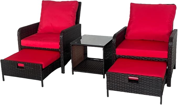 5 Pieces Outdoor Patio Wicker Chairs - Image 8