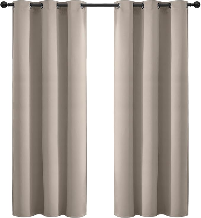 Yakamok Room Darkening Curtains 42x72 inch Length Natural-Living Room | 2 panels by Yakamok