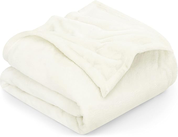Utopia Bedding Ultra Soft Fleece Bed Blanket Full Size Ivory | Microfiber Plush by UTOPIABEDDING