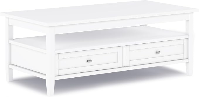 SIMPLIHOME Warm Shaker Solid Wood Transitional-Style 48-inch Wide Coffee Table - Image 4