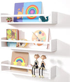 AZSKY Nursery Bookshelves White, 24 Inch Floating Bookshelves - Image 8