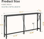 Gewudraw 55.1" Narrow Sofa Table, Console Table - Image 3