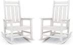 KINGYES Oversized Outdoor Rocking Chair Set of 2, All-Weather Patio Rocking by KINGYES