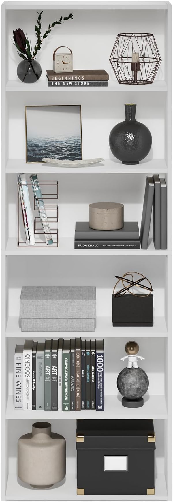 Furinno Jaya Simply Home Free Standing 6-Tier Open Storage Bookcase - Image 4