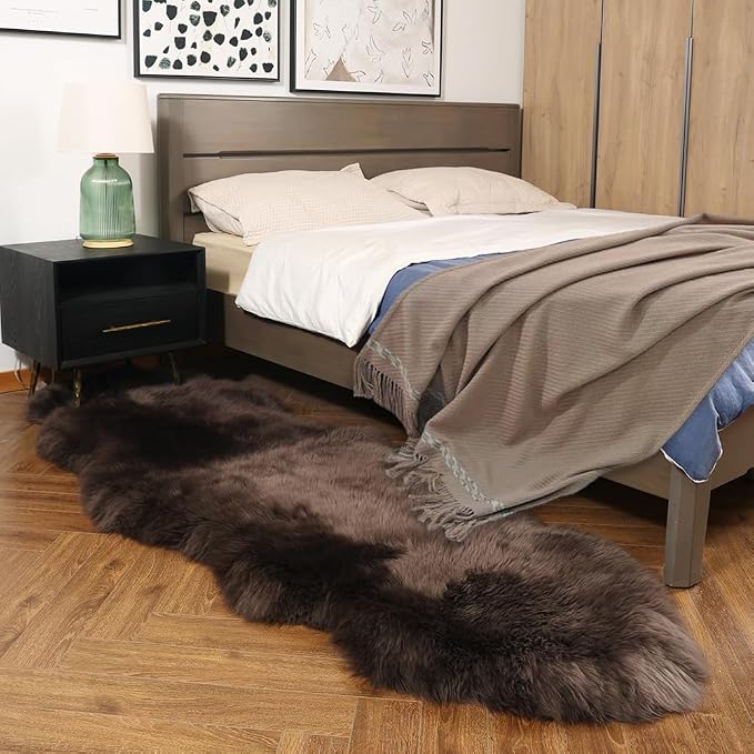 IRIWOOL Premium Genuine Fur Sheepskin Rug Real Australia Sheepskin Natural - Image 2