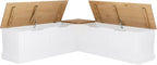 Linon Harris Natural and White Two Tone Backless Corner Breakfast Nook - Image 9