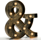 Pooqla Vintage Light Up Marquee Letters with Lights – Illuminated Industrial Style Lighted Alphabet Letter Signs - Coffee Bar Apartment Bedroom Wall Home Initials Decor A-Z by Pooqla
