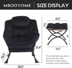MBOOYOME Lazy Chair with Folding Ottoman, Modern Accent Lounge Armchair with - Image 2