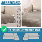 H.VERSAILTEX Velvet Stretch Sectional Couch Covers 4 Pieces Sofa Seat Cushion - Image 6