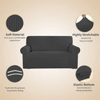 Easy-Going Stretch 4 Seater Oversized Sofa Couch Cover Dark Gray | 1-Piece - Image 4