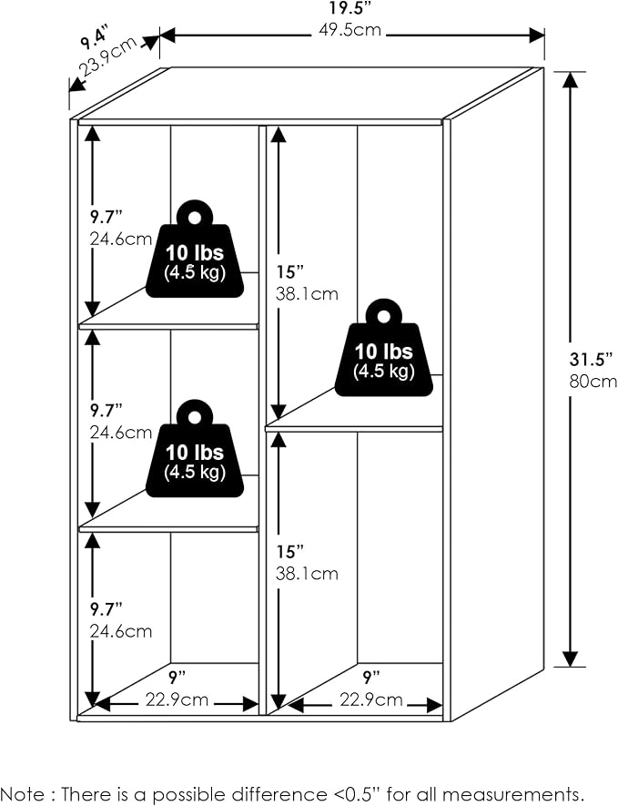 Furinno LUDER Book Shelf, 5-Cube Bookshelf, Open Storage Shelf Bookcase - Image 3