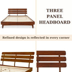 Bme Caden King Size Bed Frame and Adjustable Headboard, 15 Inch Mid Century - Image 9