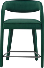 Modway EEI-6566-GRN-BLK Pinnacle Performance Velvet Counter Stool Set of Two - Image 6