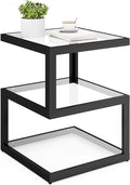 3-Tier Tempered Glass Side Table by Permory