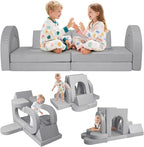 12 Pcs Modular Kids Play Couch, Toddler Couches That Fold Out, Plush Foam Chair by VIXLONOutdoorSlowTime