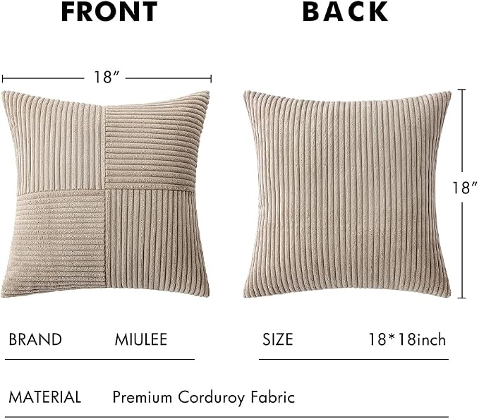 MIULEE Taupe Decorative Throw Pillow Covers - Image 6