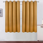 Mustard Yellow Blackout Curtains 66 x 63 Inch Length/Set of 2 Curtain by Lemomo
