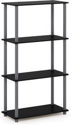 Furinno TURN-N-TUBE Storage Shelves, 4-Tier Toolless Book Shelf, Corner Shelf - Image 8