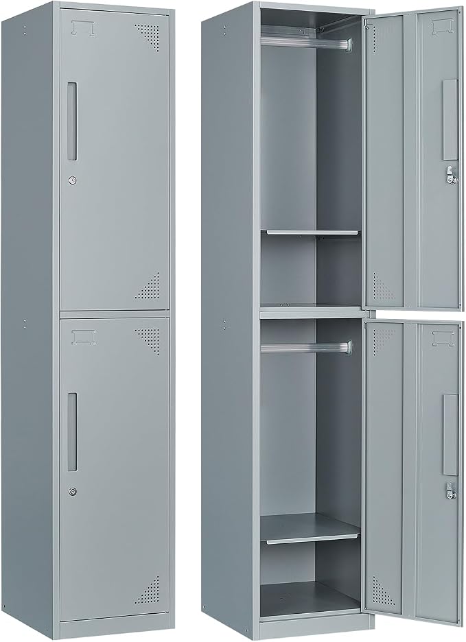 Metal Locker for Home, Dressing Room, Lockable Locker Cabinet by Anxxsu