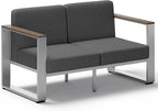 Outdoor Aluminum Loveseat, Modern Patio Patio Furniture by ComfCove
