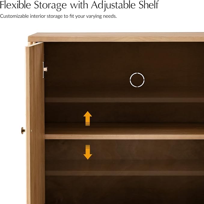 HULALA HOME Solid Wood Sideboard Buffet Cabinet Set of 2 - Image 4