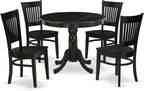 East West Furniture ANVA5-BLK-W 5 Piece Modern Dining Table Set Includes a by EastWestFurniture