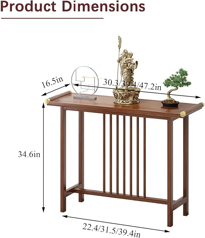 Traditional Chinese Style Solid Wood Console Table - Image 3
