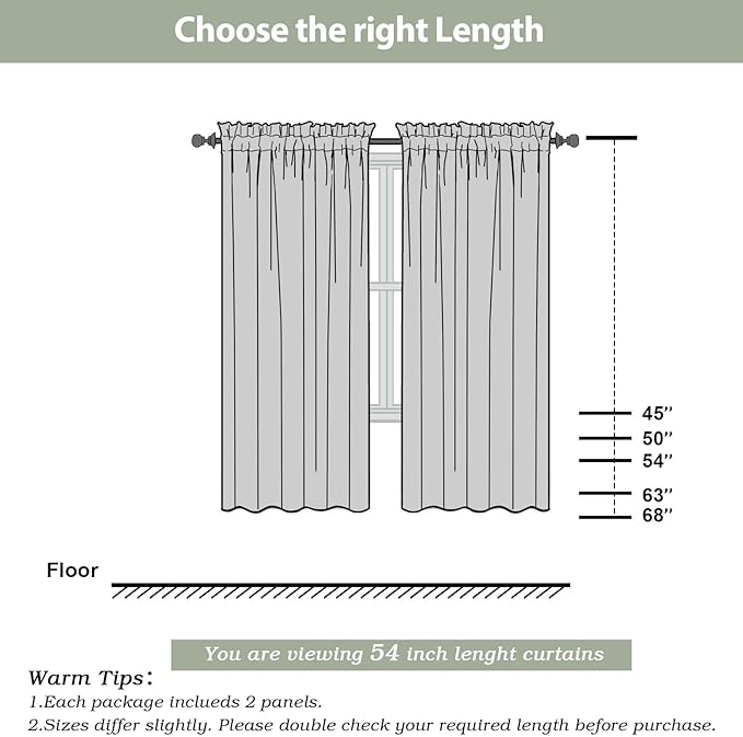 Light Grey Sheer Curtains 54 Inch Length - Image 8