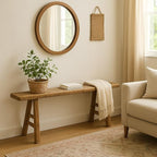 Artissance Handmade Wooden Entryway Bench, Vintage Noodle Bench - Image 2