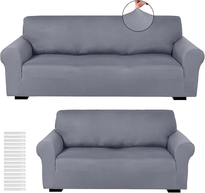 Peryiter 2 Pcs Sofa Covers Couch and Loveseat Covers Set Stretch Sofa Slipcover by Peryiter