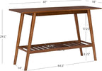 Linon Melissa Mid-Century Modern Walnut Console Table - Image 3