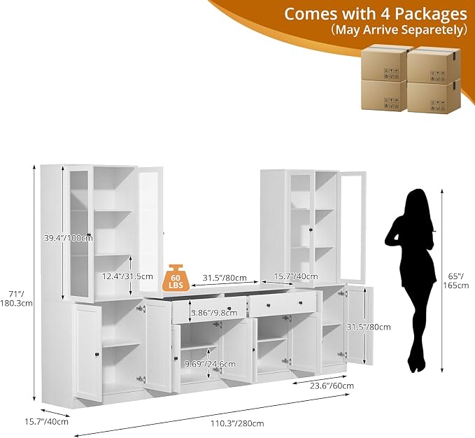TUSY 71" TV Stand Storage Set - Image 2