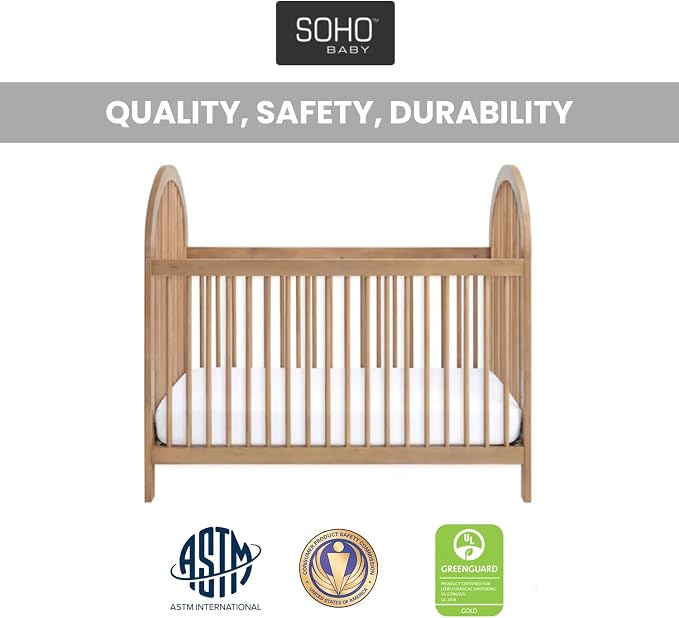 Soho Baby Everlee Convertible Island Crib, Honey Wood - Image 5