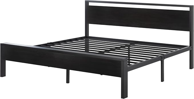SHA CERLIN 14 Inch King Size Metal Platform Bed Frame - Image 8