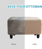 Ottoman Cover, Stretch Rectangle Velvet Ottoman Slipcovers of Foot Stool - Image 5