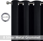 Yakamok Room Darkening Curtains 52x90 inch Length Black-Living Room | 2 panels - Image 3
